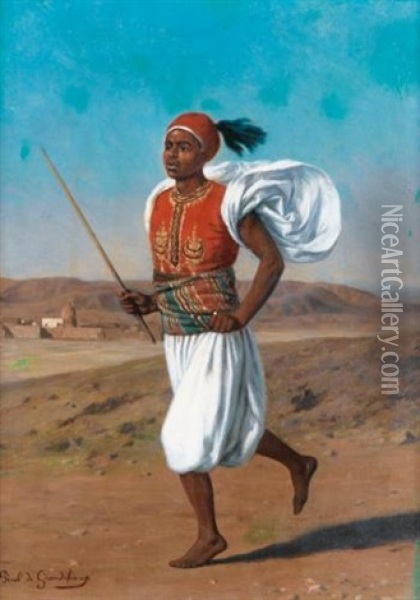 Le Messager Egyptien Oil Painting - Louis Emile Pinel De Grandchamp