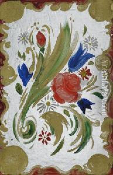 Blumenornament Oil Painting - Oskar Schlemmer