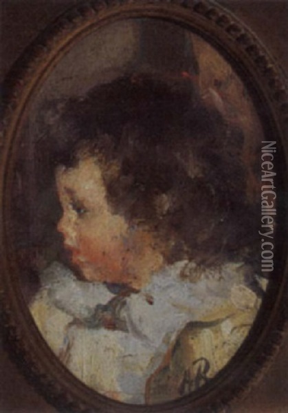 Portrait Of Giele Roelofs (third Son Of Albert And Tjieke Roelofs) Oil Painting - Otto Willem Albertus Roelofs