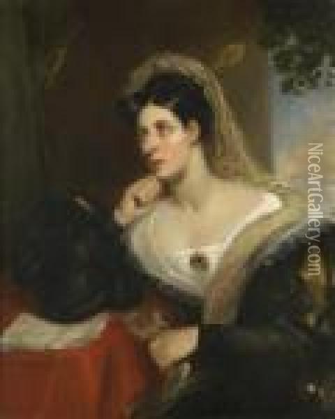 Daydreams, A Young Noblewoman Seated At A Window Oil Painting - Sir Thomas Lawrence