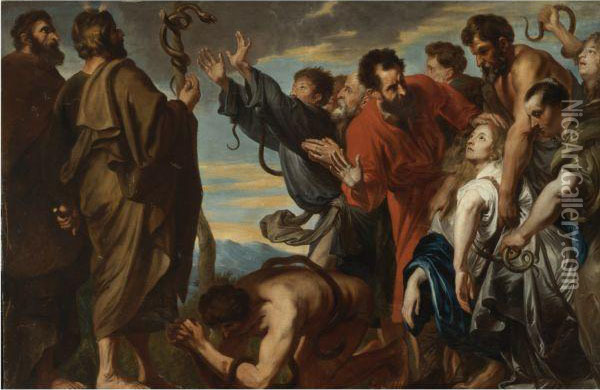 Moses And The Brazen Serpent Oil Painting - Sir Anthony Van Dyck