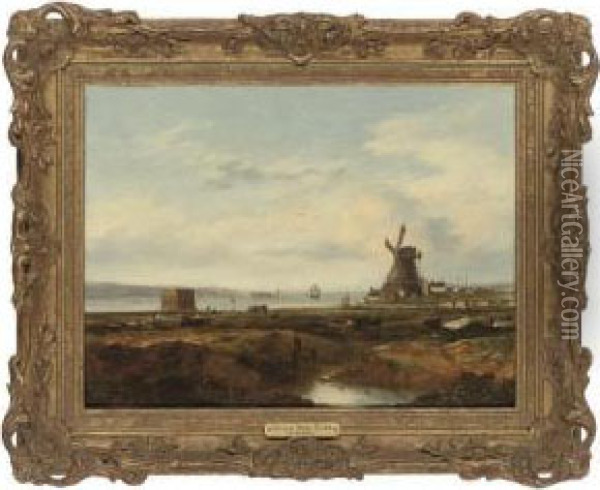 Mill On The North Shore, Liverpool Oil Painting - William Henry Crome
