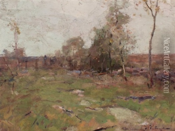 A Tonal Landscape Oil Painting - Chauncey Foster Ryder