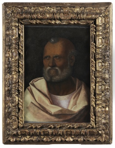Bearded Man (saint Peter?) Oil Painting - Giovanni Bellini