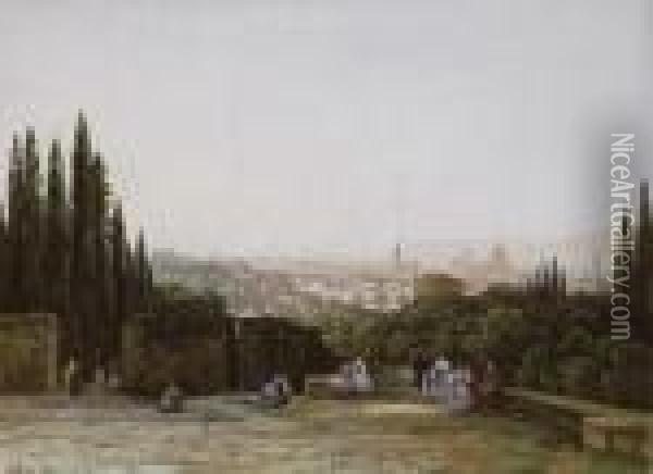 View Of Florence Oil Painting - Eugene Isabey