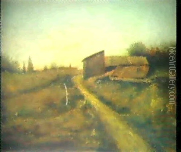 Holzhutte Am Wegrand Oil Painting - Paul Camille Guigou
