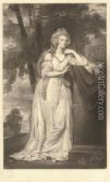 Caroline, Duchess Of Marlborough, By J. Jones Oil Painting - George Romney