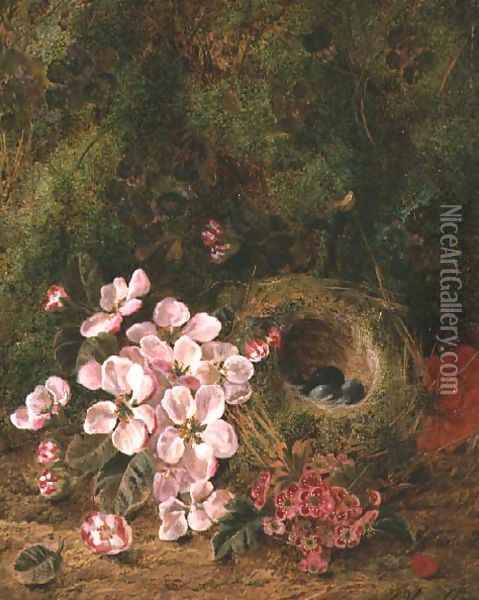 Bird's Nest Oil Painting - Oliver Clare
