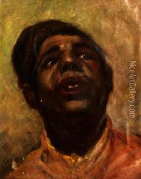 Kopfbildnis Eines Dunkelhautigen Orientalen Oil Painting - Nicholaos Gysis