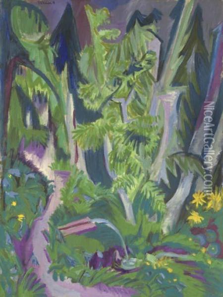 Bergwald Oil Painting - Ernst Ludwig Kirchner