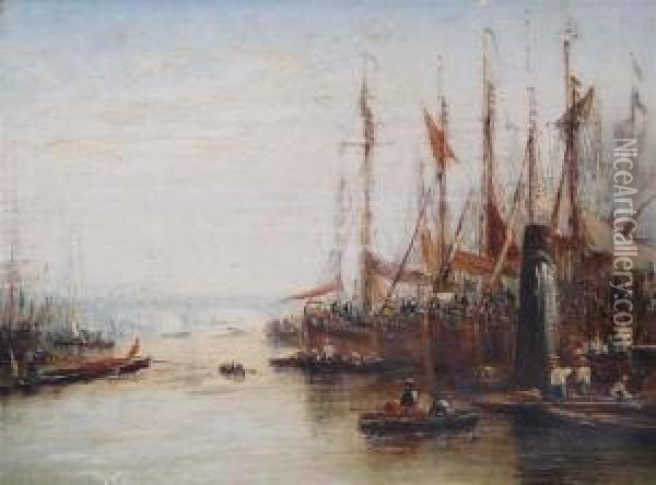 Early Morning On The Thames Oil Painting - Francis Maltino