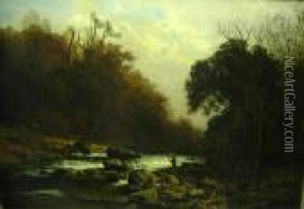 Fishing In The Wissahickon Oil Painting - Philipp Weber