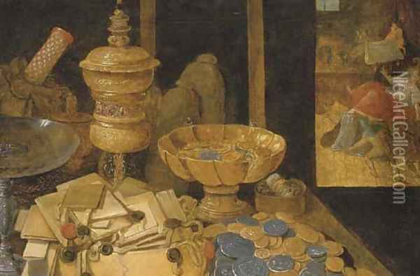 A still life of precious objects Oil Painting - Frans II Francken