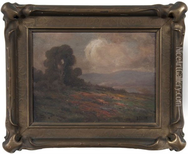 Country Hillside Landscape Oil Painting - John Calvin Perry