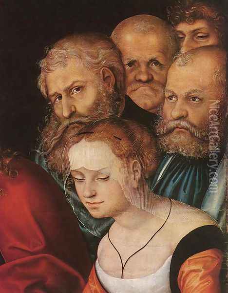 Christ and the Adulteress (detail) 1532 Oil Painting - Lucas The Elder Cranach