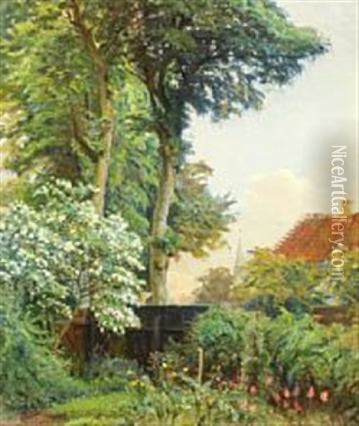 Garden Scene Oil Painting - Peter Tom-Petersen