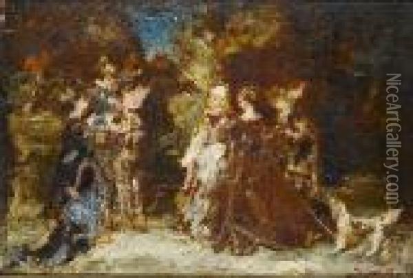 Fete Champetre Oil Painting - Adolphe Joseph Th. Monticelli