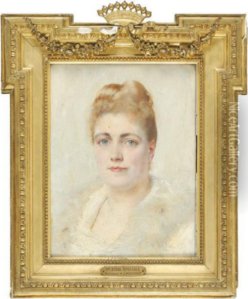 Portrait De La Comtesse Andre Mniszech Oil Painting - Paul Jean Gervais