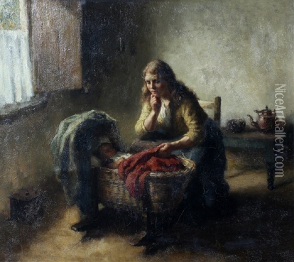 Een Jonge Moeder Oil Painting - Bernard de Hoog
