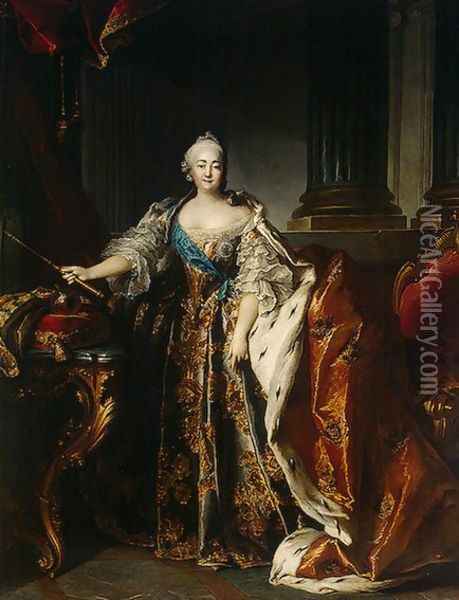 Marie Leczinska, Queen of France 1740 Oil Painting - Louis Tocque