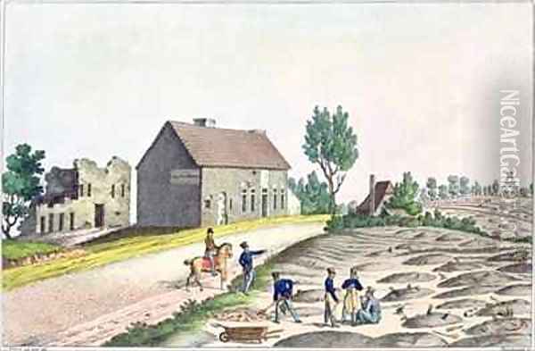The Belle Alliance Farm after the Battle of Waterloo Oil Painting - Friedrich Fleischmann