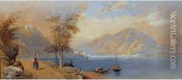 Scorcio Del Lago
Di Como Oil Painting - Thomas Charles Leeson Rowbotham