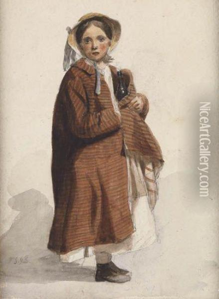 Young Girl Oil Painting - John George Brown