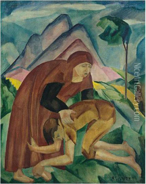 Die Vergebung (absolution) Oil Painting - Hermann Lismann
