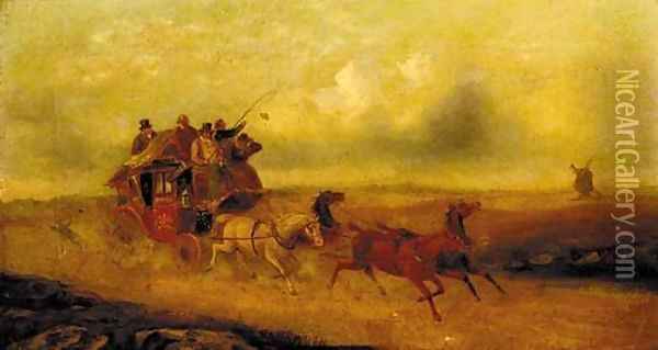 The Exeter coach Oil Painting - Samuel Henry Gordon Alken