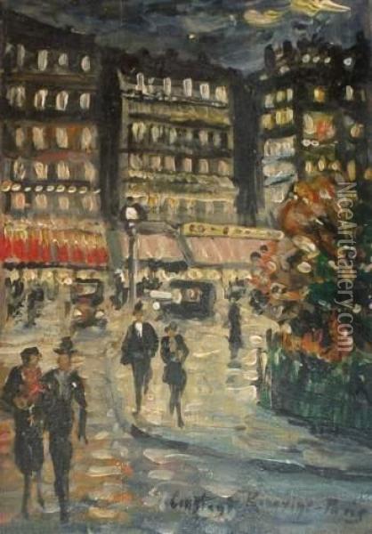 Vue De Paris. Oil Painting - Konstantin Alexeievitch Korovin