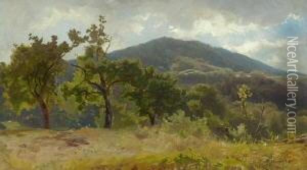 Hugelige Landschaft. Oil Painting - Eduard Peithner Von Lichtenfels