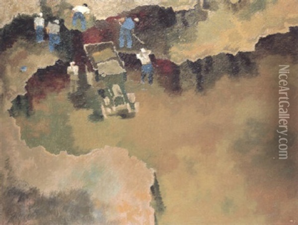 Der Aushub Oil Painting - Augusto Giacometti