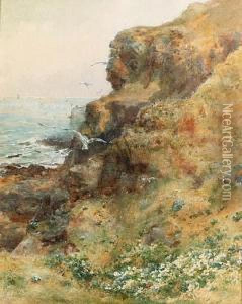 Cliffs, Co.derry Oil Painting - Helen O'Hara