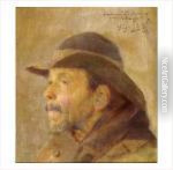L'homme Au Chapeau Oil Painting - Jose Julio de Souza-Pinto