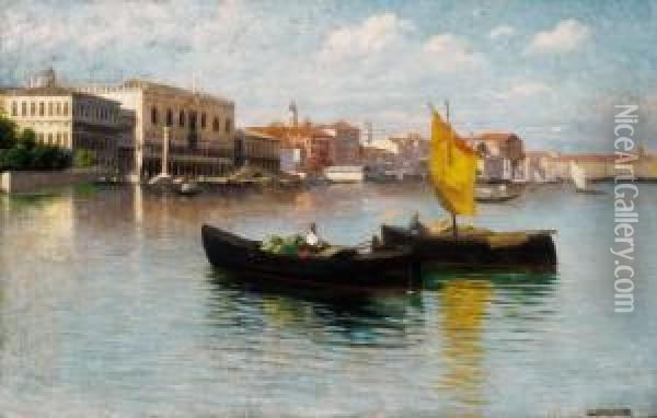 Sunlit Venice Oil Painting - Sandor Alexander Bihari