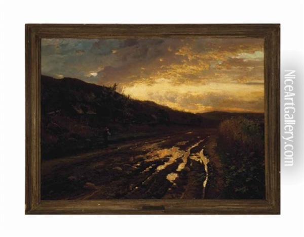 An Evening After The Rain Oil Painting - Arthur Parton