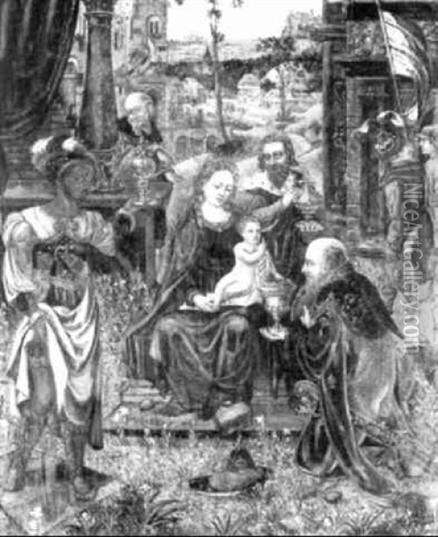 The Adoration Of The Magi Oil Painting - Pieter Coecke van Aelst the Elder