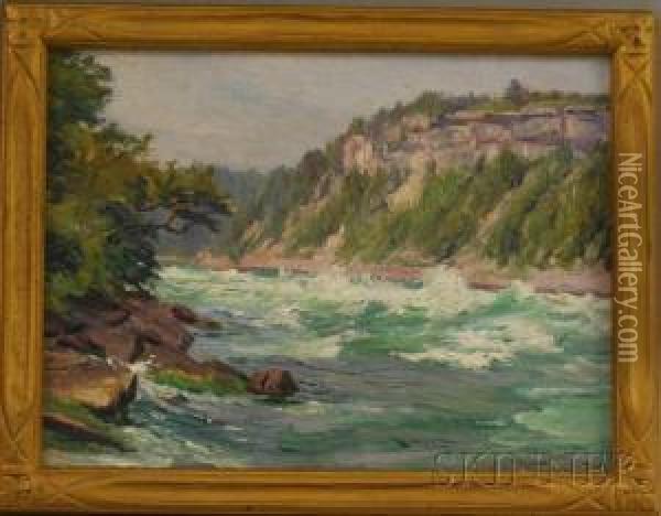 Looking North - Whirlpool Rapids Oil Painting - Claire Shuttleworth