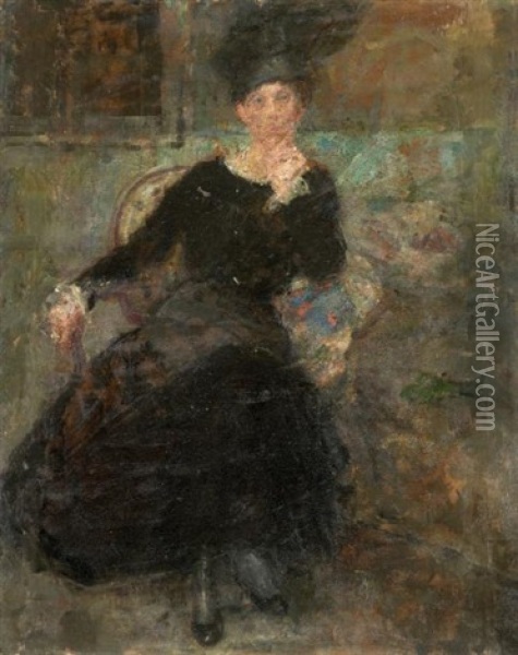 Portrait De Blanche Mazier Oil Painting - Olga Boznanska