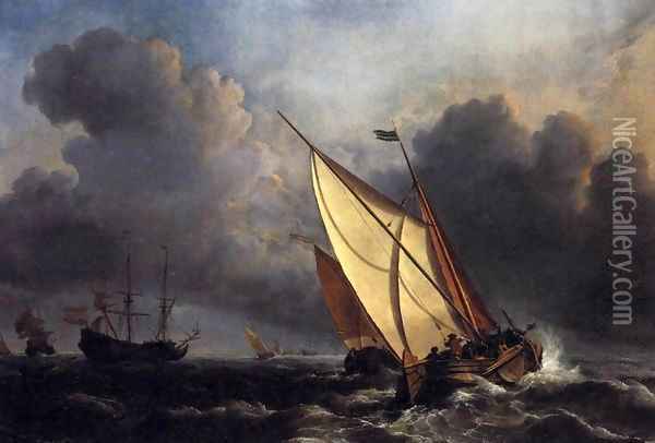 Dutch Fishing Boats in a Storm Oil Painting - Joseph Mallord William Turner