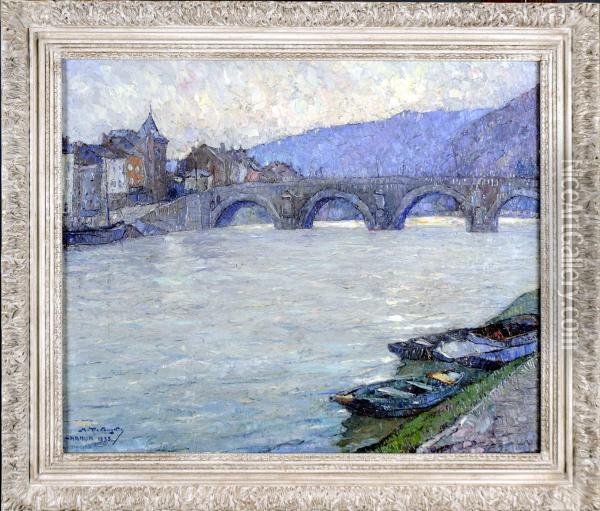 Pont Sur La Meuse A Jambes Oil Painting - Mecislas De Rakowsky
