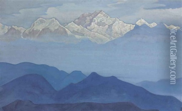 Himalayas From The Sikkim Series Oil Painting - Nikolai Konstantinovich Roerich