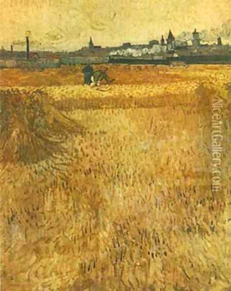 Arles View From The Wheat Fields 1888 Oil Painting - Vincent Van Gogh