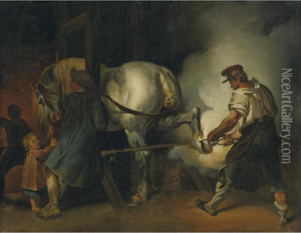 The Flemish Farrier Oil Painting - Theodore Gericault