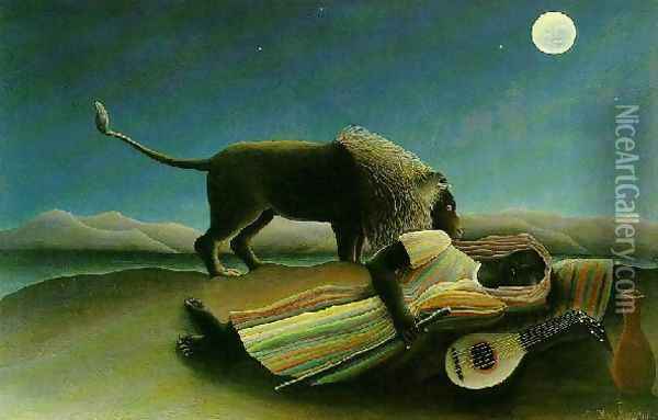 The Sleeping Gypsy Oil Painting - Henri Julien Rousseau