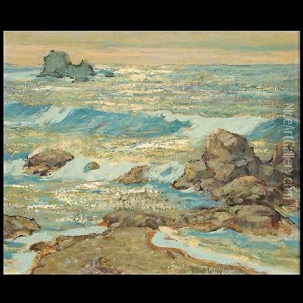 Rocks At Eastport Oil Painting - Elliot Bouton Torrey