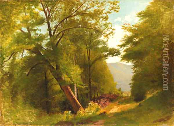 In the Keene Valley Oil Painting - William M. Hart