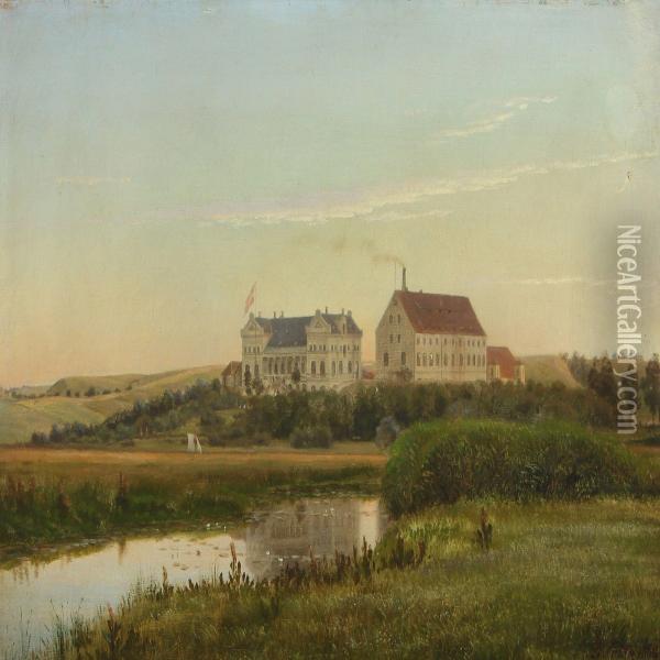 Scenery From Arhus Aand The Ceres Brewery Oil Painting - Andreas Fritz