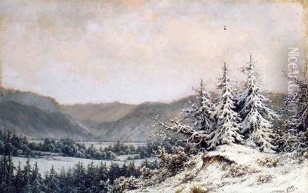 Early Snow Oil Painting - William Mason Brown