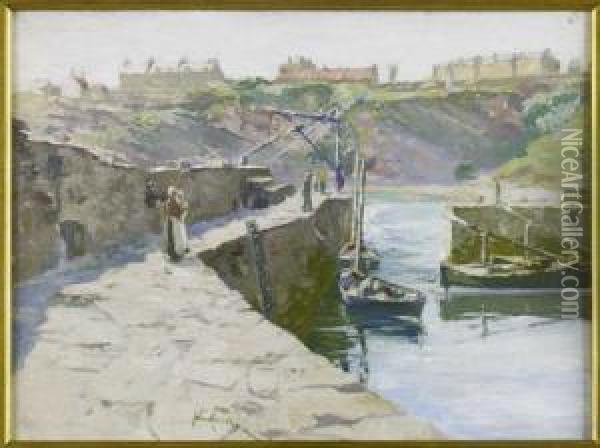 Crail Harbour Oil Painting - John Smellie